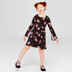 New with Tag! Girls' Square Neck Knit Dress - Art Class Black M (7-8)